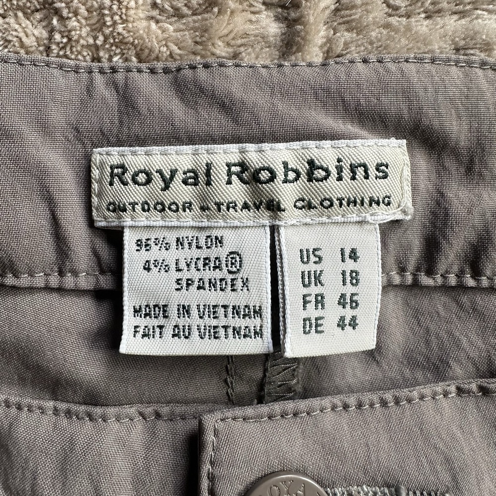 Royal Robbins Pants Womens 14 Brown Stretch Nylon Hiking Outdoor Travel - Picture 7 of 8